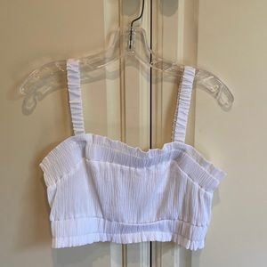 H&M white crepe crop top